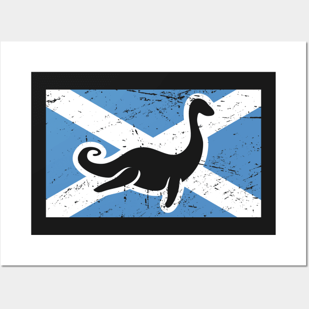 Loch Ness Monster & Scotland Flag Wall Art by MeatMan